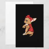 私は母タトゥーChihuahua犬おもしろい着用バンド大好き 便箋 (正面/裏面)