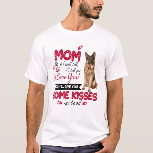 私は母ドイツの羊飼い犬の母の手の母の日が大好き Tシャツ (正面)