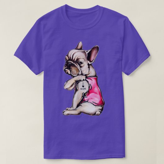 私は母ブルドッグ犬フランスの母の贈り物が大好き  Tシャツ (デザイン正面)