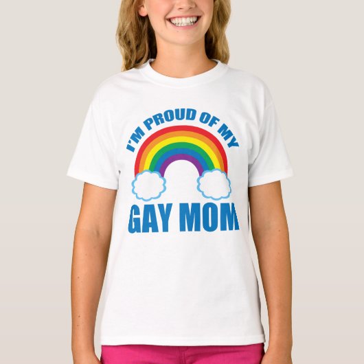 私は母誇りを持ったのLGBTQ娘ゲイプライド Tシャツ (正面)