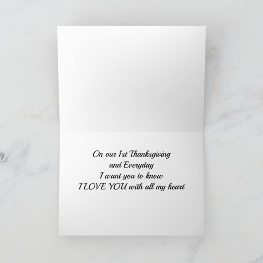 **私は毎日あなたを愛している***私たちの最初の感謝祭 シーズンカード (内部)