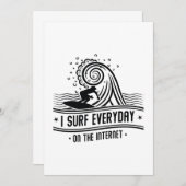 私は毎日インターネットでサーフィンをする サンキューカード (正面/裏面)