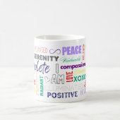 私は毎日リマインダー感動的ワード虹 コーヒーマグカップ (中央)