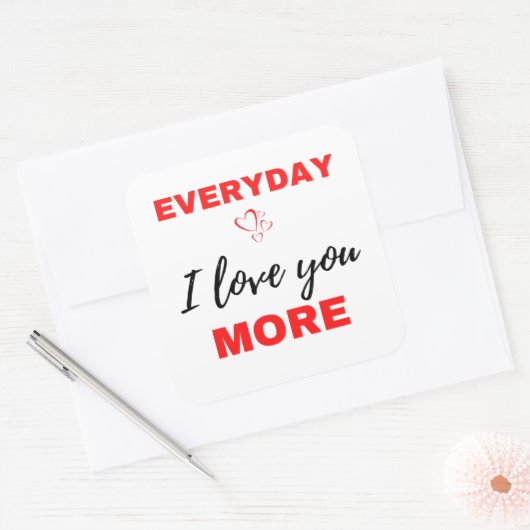 私は毎日、より黒い愛 スクエアシール (封筒)