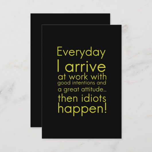 私は毎日、社員向けの仕おもしろい事の贈り物に出ます サンキューカード (正面/裏面)