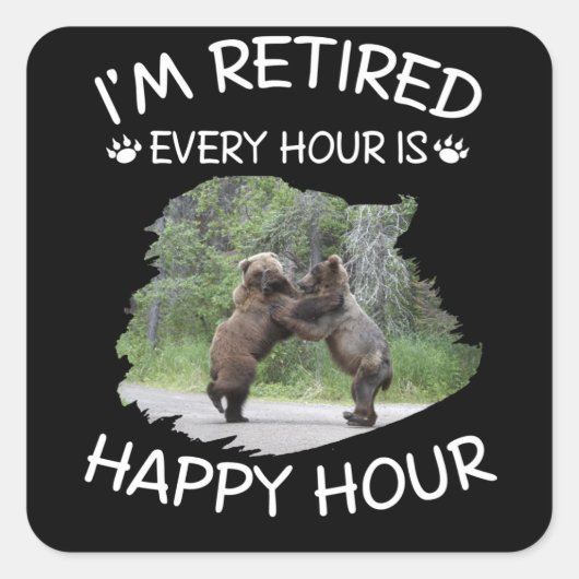 私は毎時退職した幸せな時間だ スクエアシール (正面)