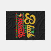 私は毎月ブラックシャツの黒い履歴月 フリースブランケット (正面(横))