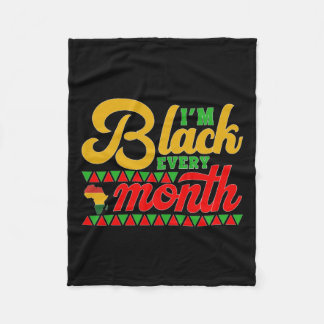 私は毎月ブラックシャツの黒い履歴月 フリースブランケット