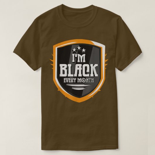 私は毎月ブラック履歴月ブラックPr Tシャツ (デザイン正面)