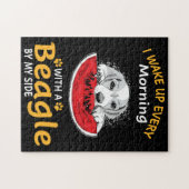 私は毎朝目を覚ますと傍らにビーグル ジグソーパズル (横)