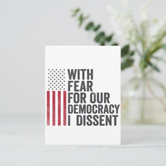 私は民主主義に対する恐怖を持ってアメリカ人に反対する ポストカード (スタンド正面)