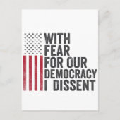 私は民主主義に対する恐怖を持ってアメリカ人に反対する ポストカード (正面)
