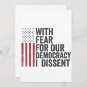 私は民主主義に対する恐怖を持ってアメリカ人に反対する 招待状 (正面/裏面)