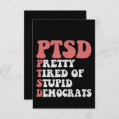 私は民主党のかわいらし贈り物に疲れおもしろいた サンキューカード (正面/裏面)