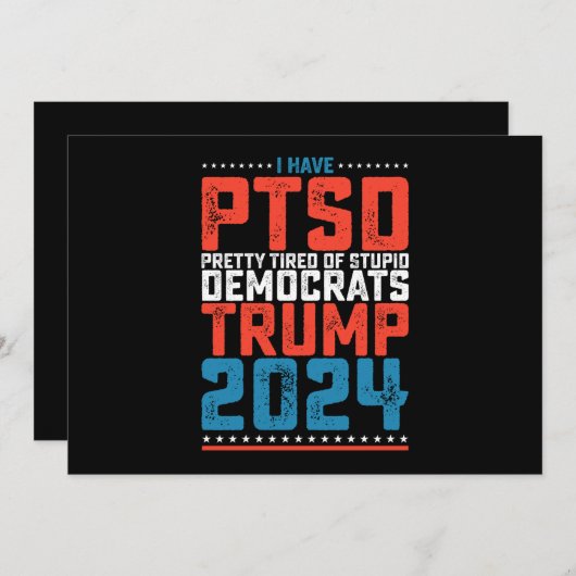 私は民主党のトランプかわいらし2024に疲れている 招待状 (正面/裏面)
