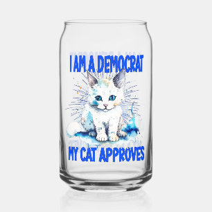 私は民主党員で、私の猫は賛成だ ガラス缶