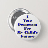 私は民主党員を投票します 缶バッジ (正面&裏面)