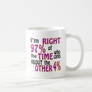 私は気になる時間の右の97%才です コーヒーマグカップ