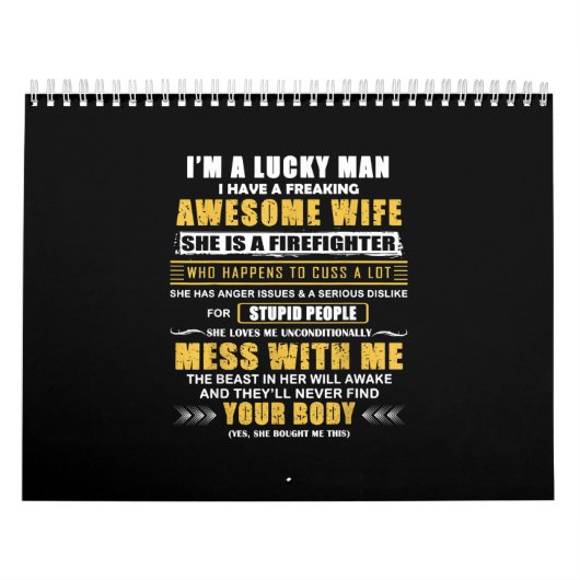私は気の変わった妻素晴らしと消防士がいる カレンダー (カバー)