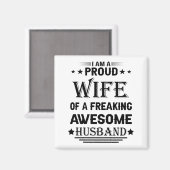 私は気の誇りを持った変わった夫の妻素晴らしだ マグネット (正面/裏面)