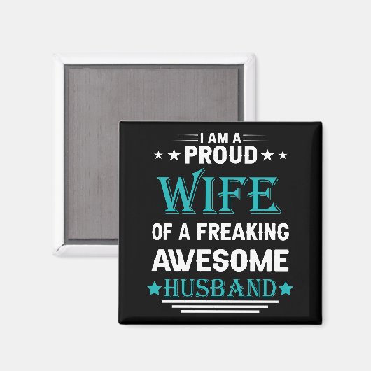 私は気の誇りを持った変わった夫の妻素晴らしだ マグネット (正面/裏面)