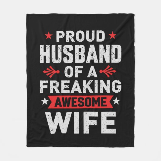 私は気の誇りを持った変わった妻の夫素晴らしだ フリースブランケット (正面)