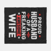 私は気の誇りを持った変わった妻の夫素晴らしだ フリースブランケット (正面(横))