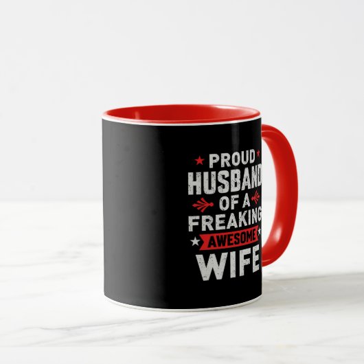 私は気の誇りを持った変わった妻の夫素晴らしだ マグカップ (正面右)