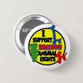私は気球のAnimialの権利ボタンを支えます 缶バッジ (正面&裏面)