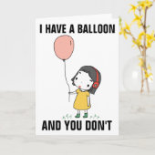 私は気球を持っていて、あなたのおもしろい誕生日 カード (黄色い花)