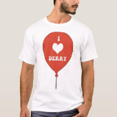 私は気球IのeartのDerry赤いメインの獣医のDERRYを愛します Tシャツ (正面)