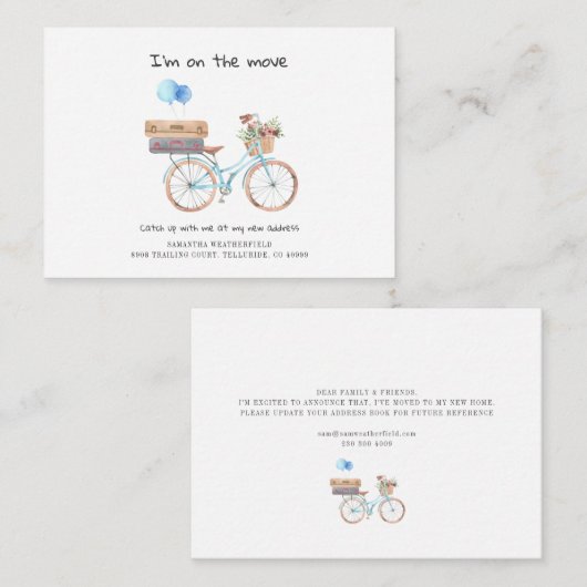 私は水の色を移動したシックなムービングハウス ノートカード (正面/裏面)