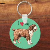 私は水スペインの犬が大好き キーホルダー (正面)