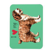 私は水スペインの犬が大好き マグネット (縦)