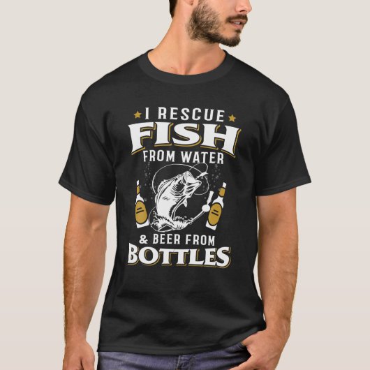 私は水ビールから魚を救うボトルTeeおもしろい Tシャツ (正面)