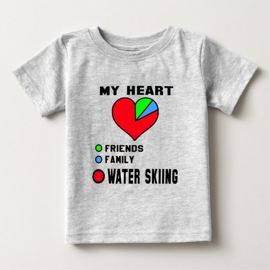 私は水上スキーが大好きだ。 ベビーTシャツ (正面)