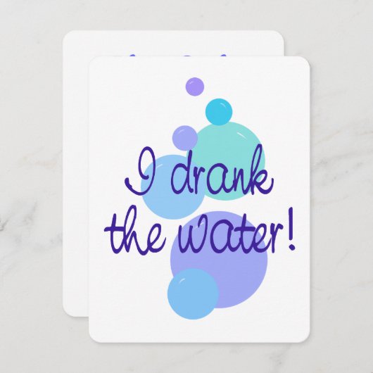 私は水妊娠の発表を飲みました 案内状 (正面/裏面)