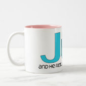 私は水差し(男性)犬の採用のデザインを救助しました ツートーンマグカップ (左)