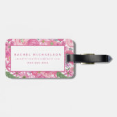 私は水彩画の花柄パターンを飾ります ラゲッジタグ (裏面横)