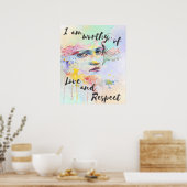 私は水彩画を愛し尊重する価値がある ポスター (キッチン)