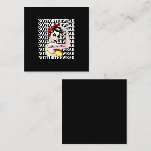 私は水泳が大好き – 母を泳ぐ弱くないデザイン スクエア名刺 (正面/裏面)