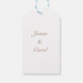 私は水色のフローラ結婚が大好きエレガント ギフトタグ (裏面)