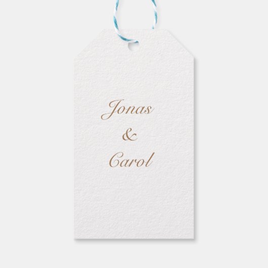 私は水色のフローラ結婚が大好きエレガント ギフトタグ (裏面)