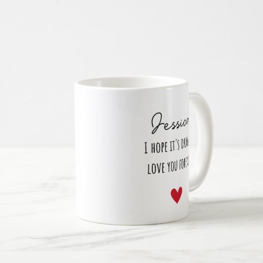 私は永遠にあなたを愛しもして大丈夫だと思う コーヒーマグカップ (正面右)