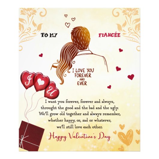 私は永遠にあなたを愛し続ける|ハッピーバレンタインデー フォトプリント            (正面)