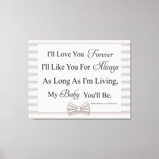 私は永遠にあなたを愛するベビー引用文キャンバス印刷 キャンバスプリント (正面)