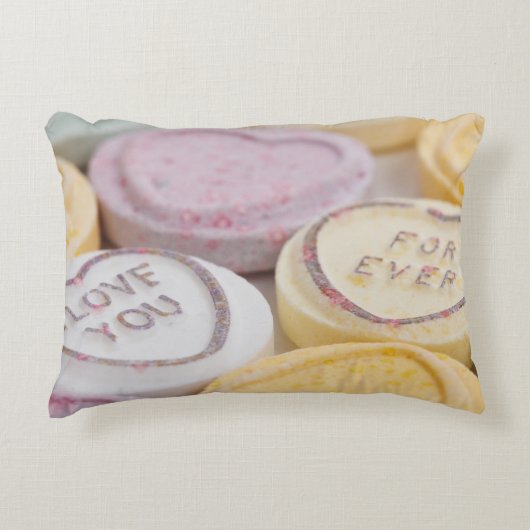 私は永遠に甘いキャンディバレンタインハート アクセントクッション (正面)