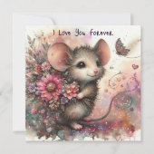 私は永遠に花の花束マウスバレンタイン愛 シーズンカード (正面)