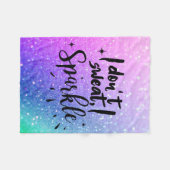 私は汗をかかずに輝くグリッター フリースブランケット (正面(横))