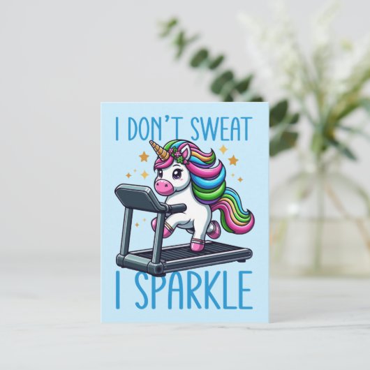 私は汗を流さない、私はあなたのトレーニングを輝かせる ポストカード (スタンド正面)